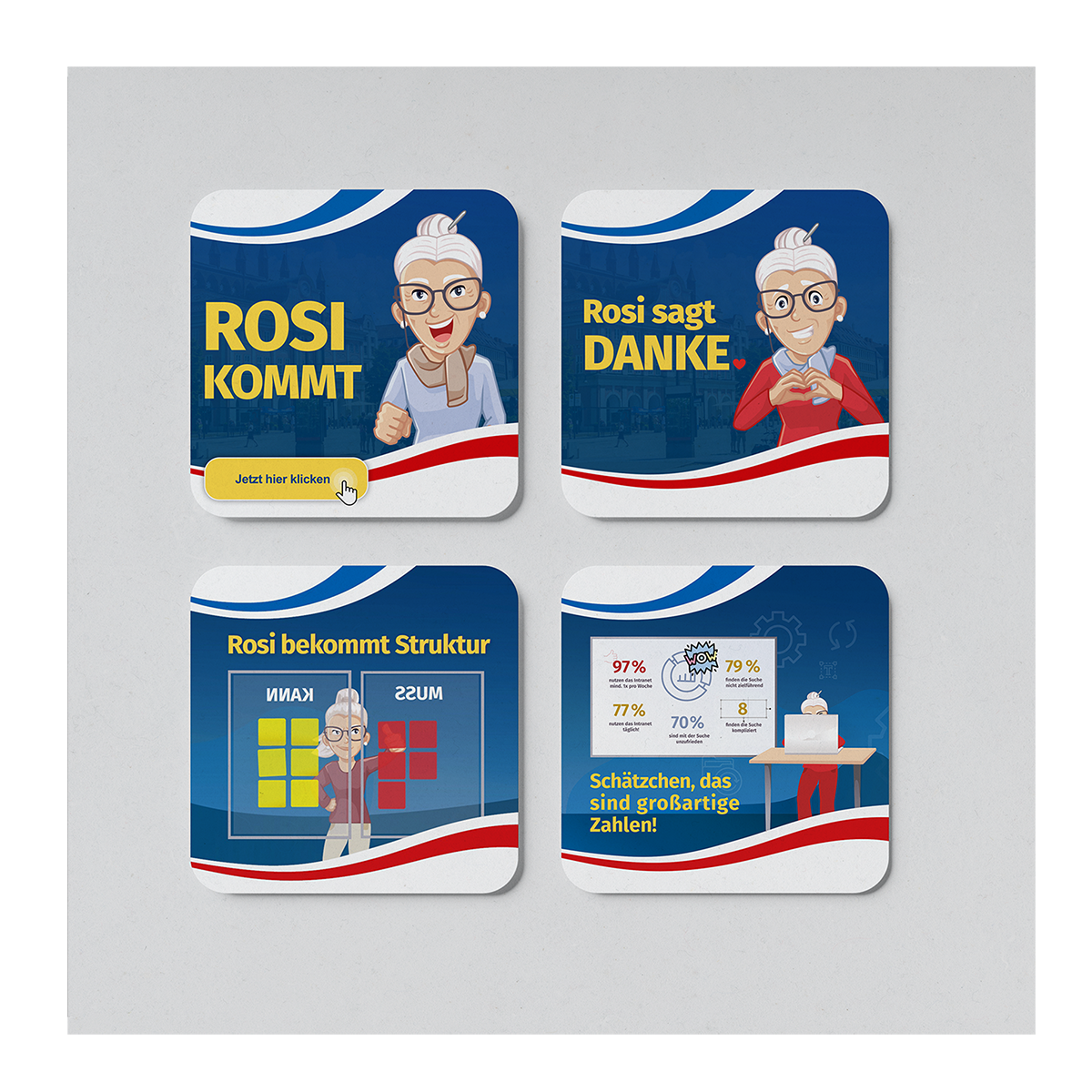 Diverse Zeichnungen von ROSI für das Intranet der Stadt Rostock