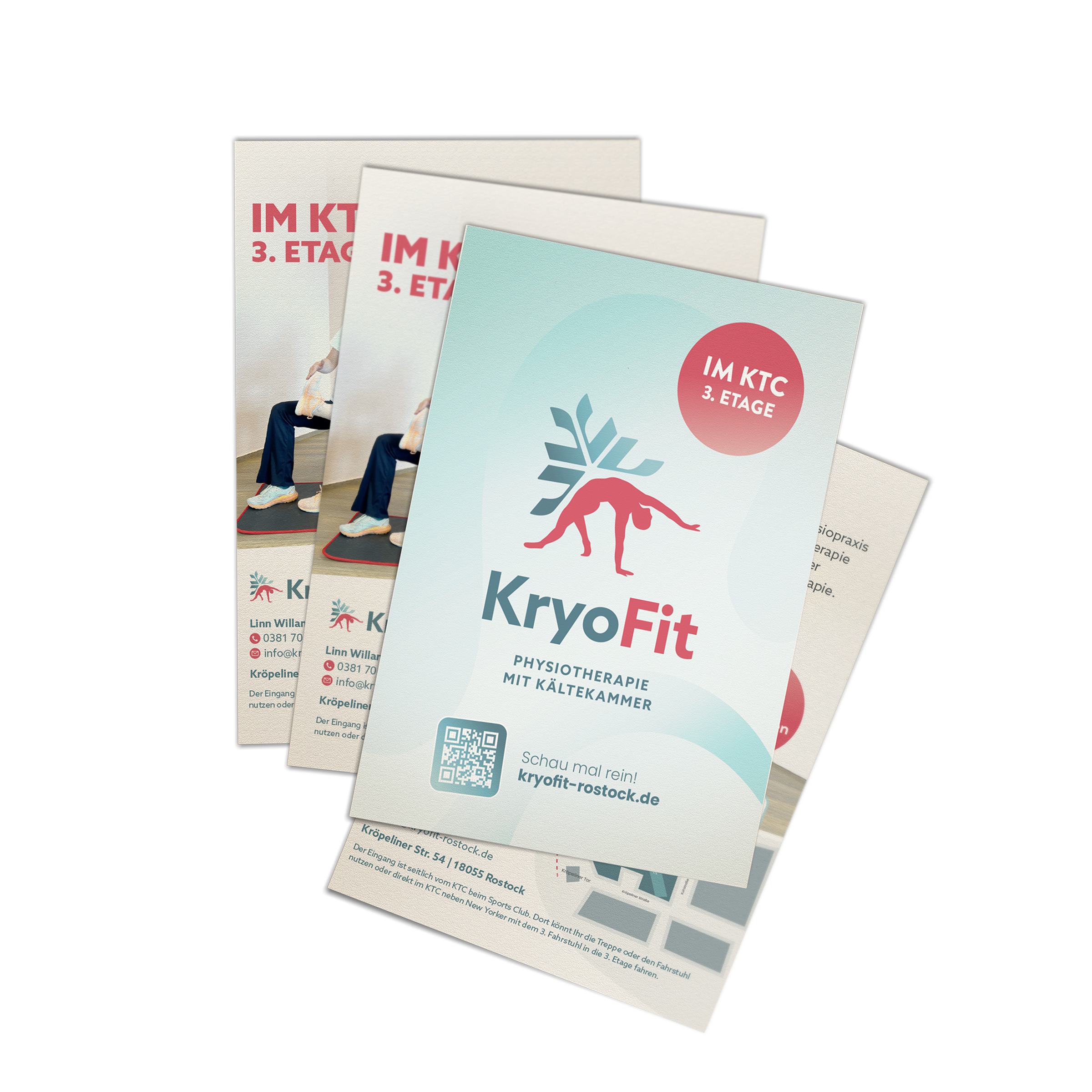 Flyergestaltung für die Physiotherapie Kryofit