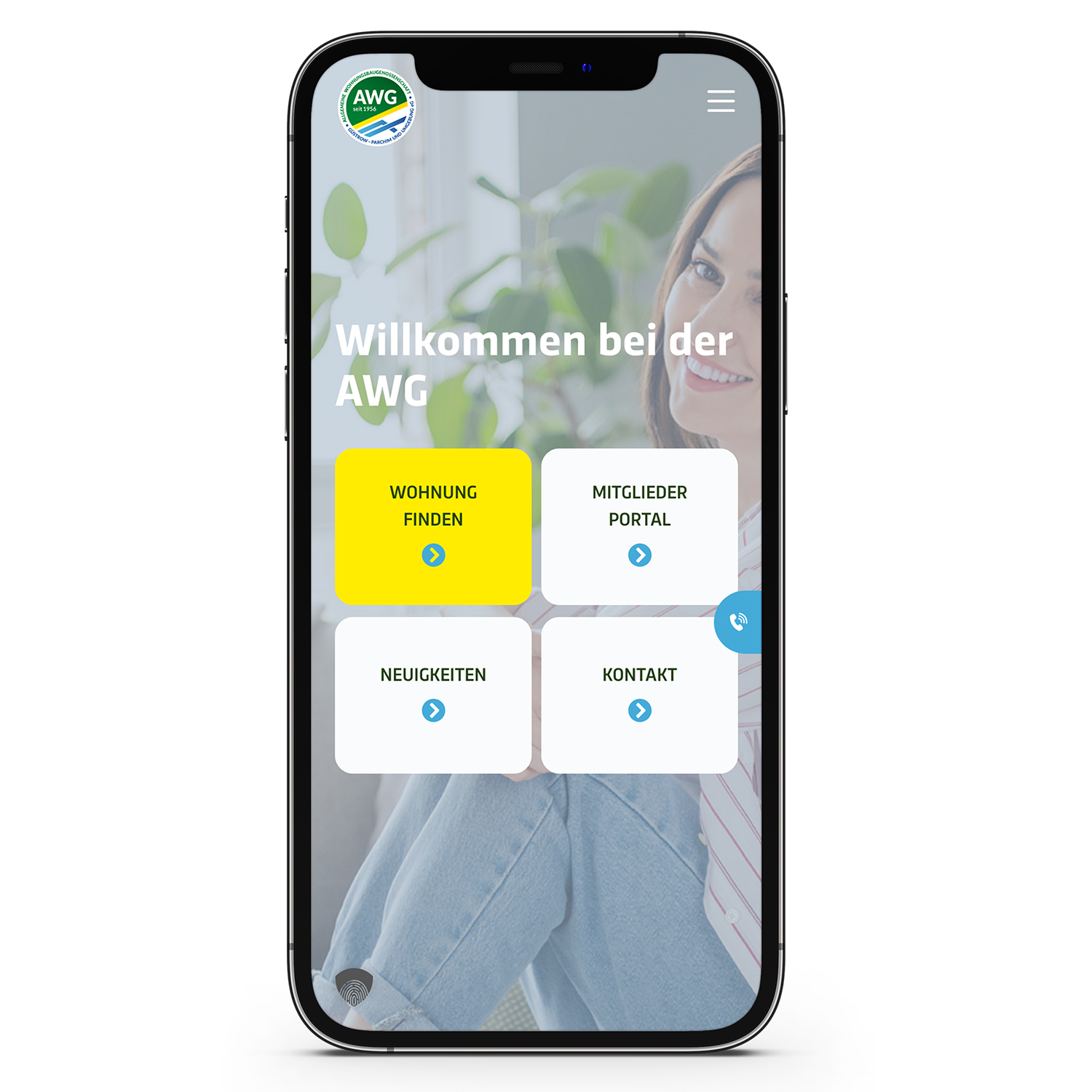 AWG Startseite Mobile Ansicht